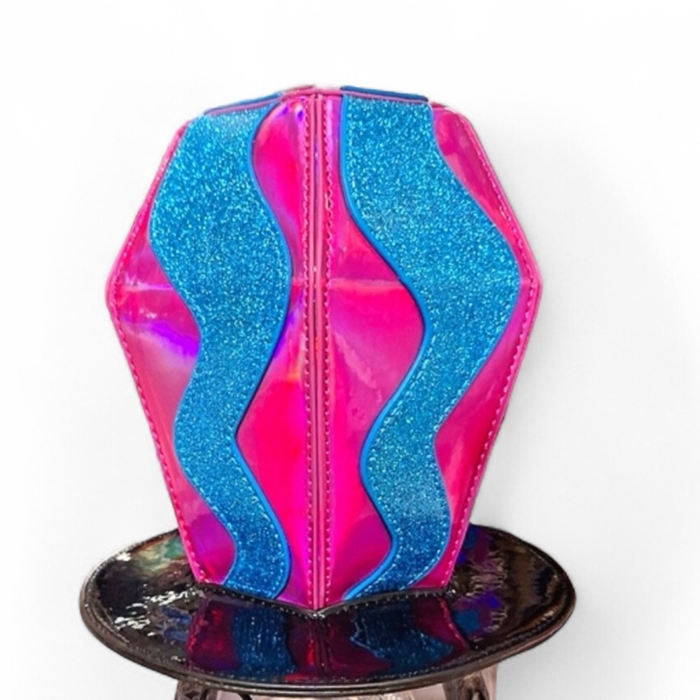 Dolls Kill Club Exx Pink and Blue Glitter Ring Pop Bag New! - Picture 2 of 3